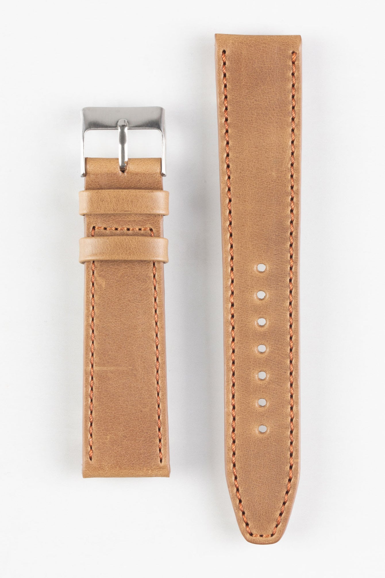 Pebro RUSTIC Vintage Leather Watch Strap in TAWNY BROWN