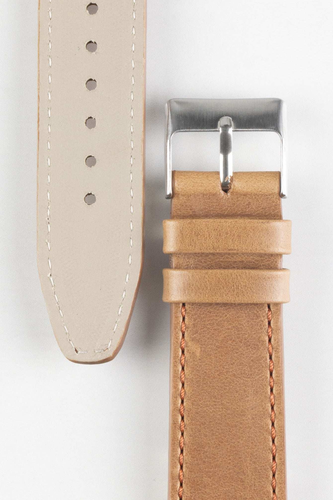 Pebro RUSTIC Vintage Leather Watch Strap in TAWNY BROWN