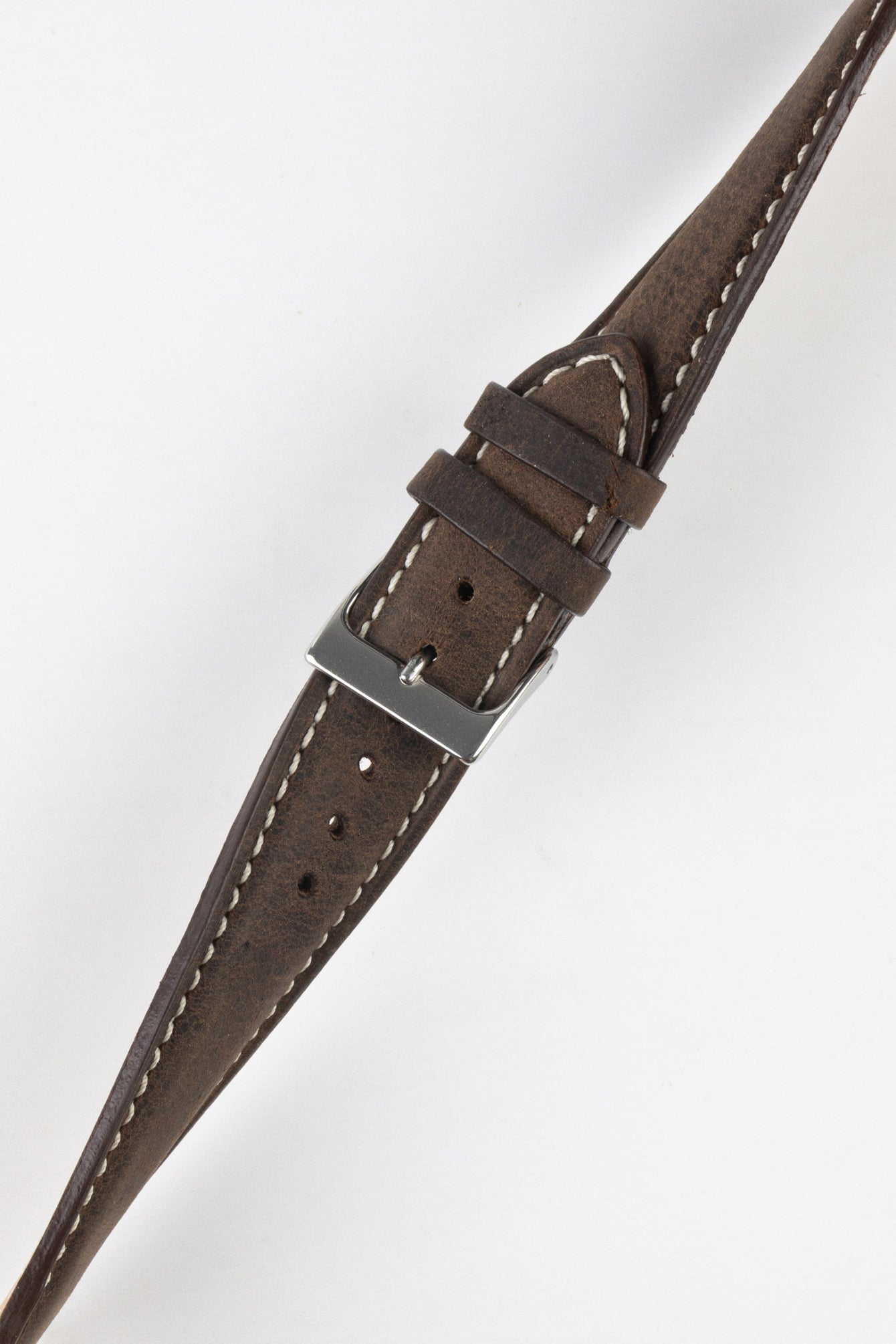 Pebro SAVANNAH Genuine Antelope Leather Watch Strap in DARK BROWN