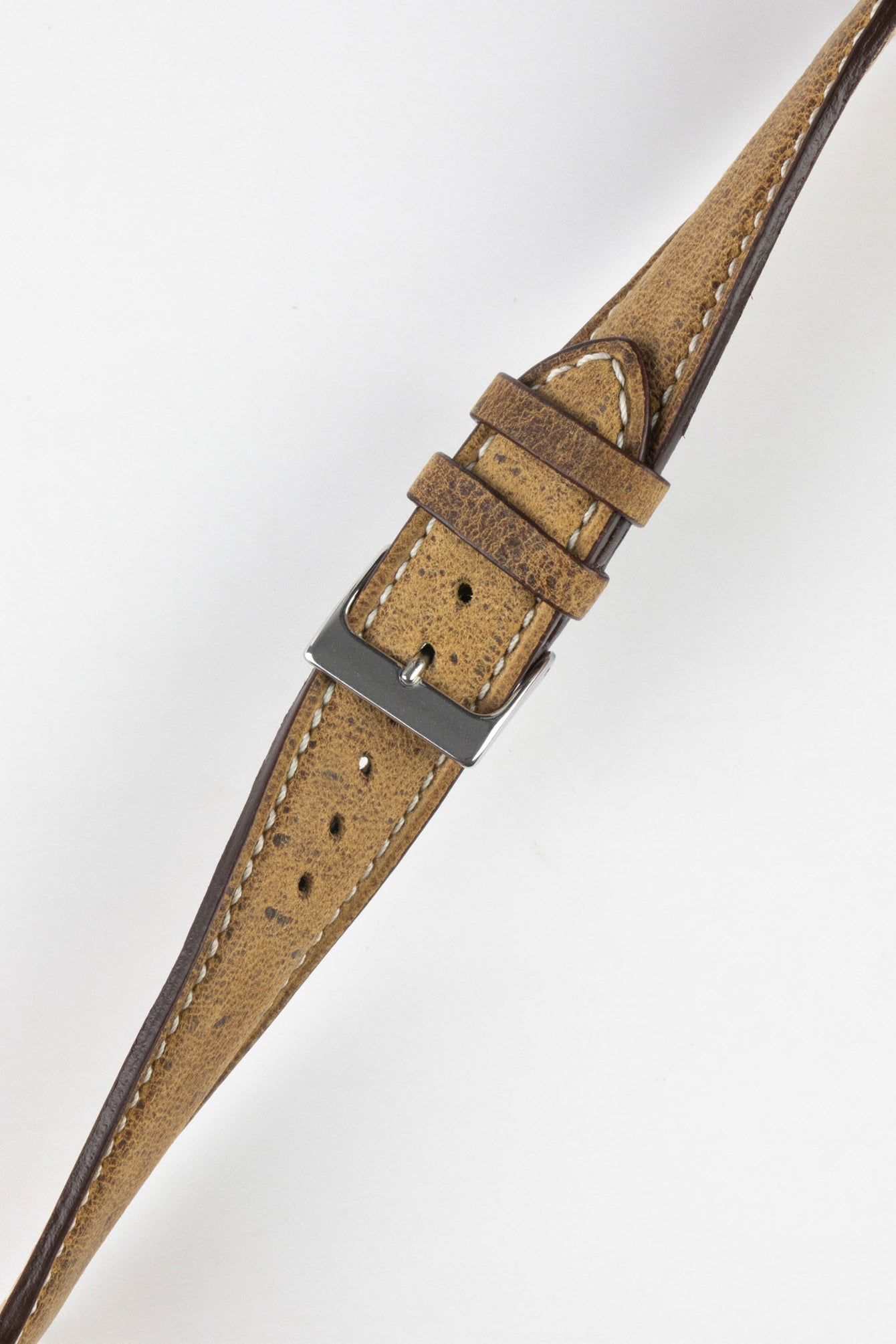 Pebro SAVANNAH Genuine Antelope Leather Watch Strap in MUSTARD BROWN