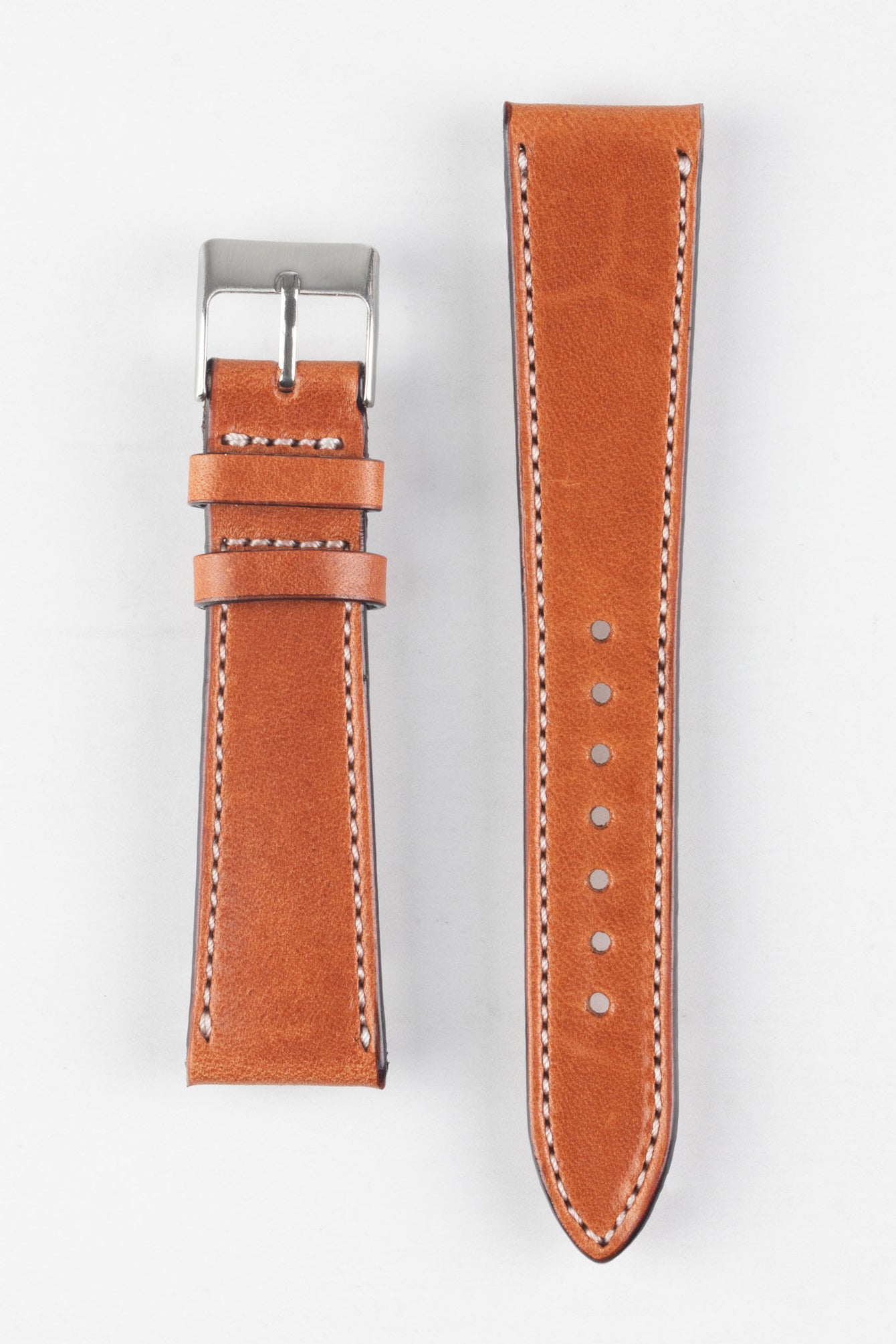 Pebro VIBRANT Genuine Leather Watch Strap in CHESTNUT BROWN