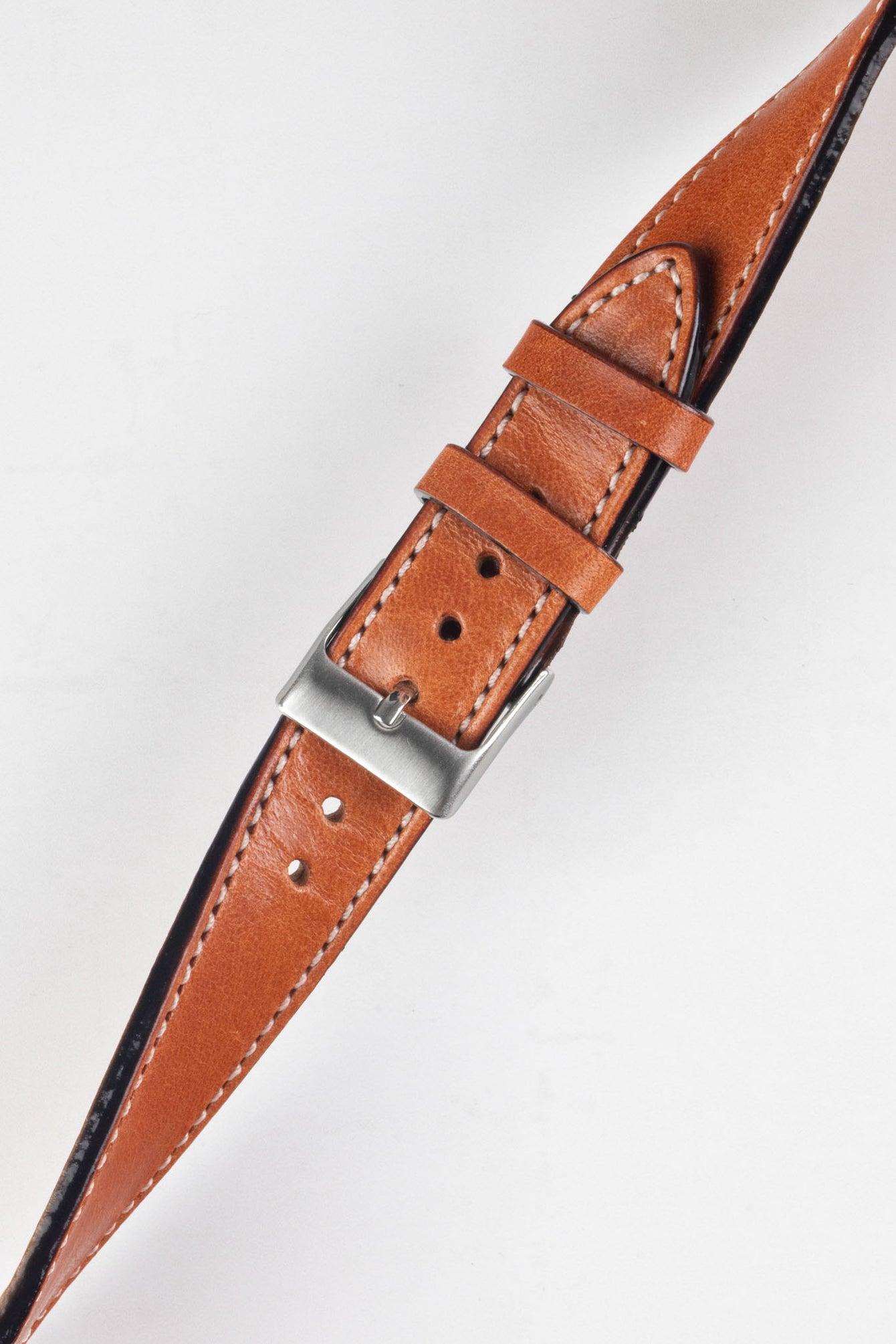 Pebro VIBRANT Genuine Leather Watch Strap in CHESTNUT BROWN