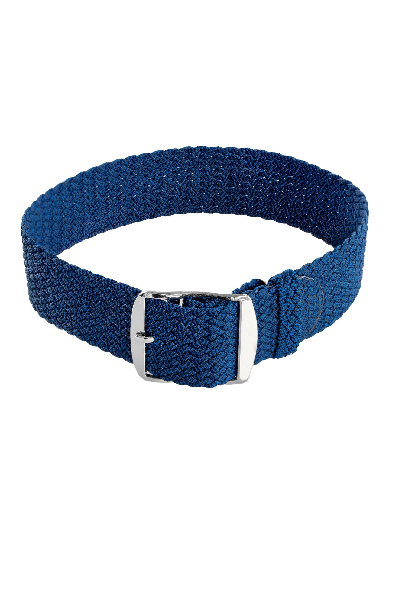 MELANGE PERLON Braided Watch Strap & Buckle in DEEP BLUE