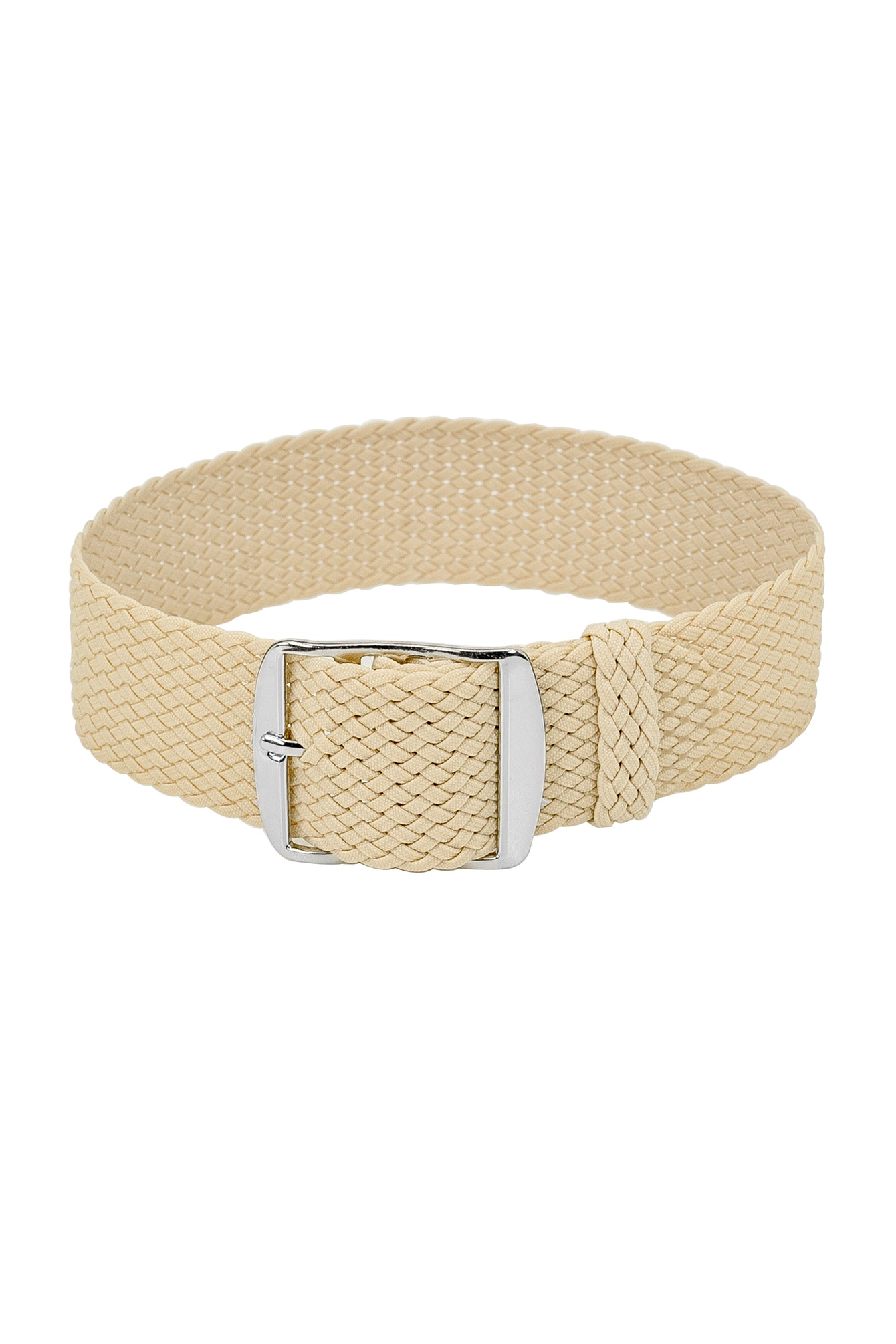 PERLON Braided One Piece Watch Strap & Buckle in BEIGE