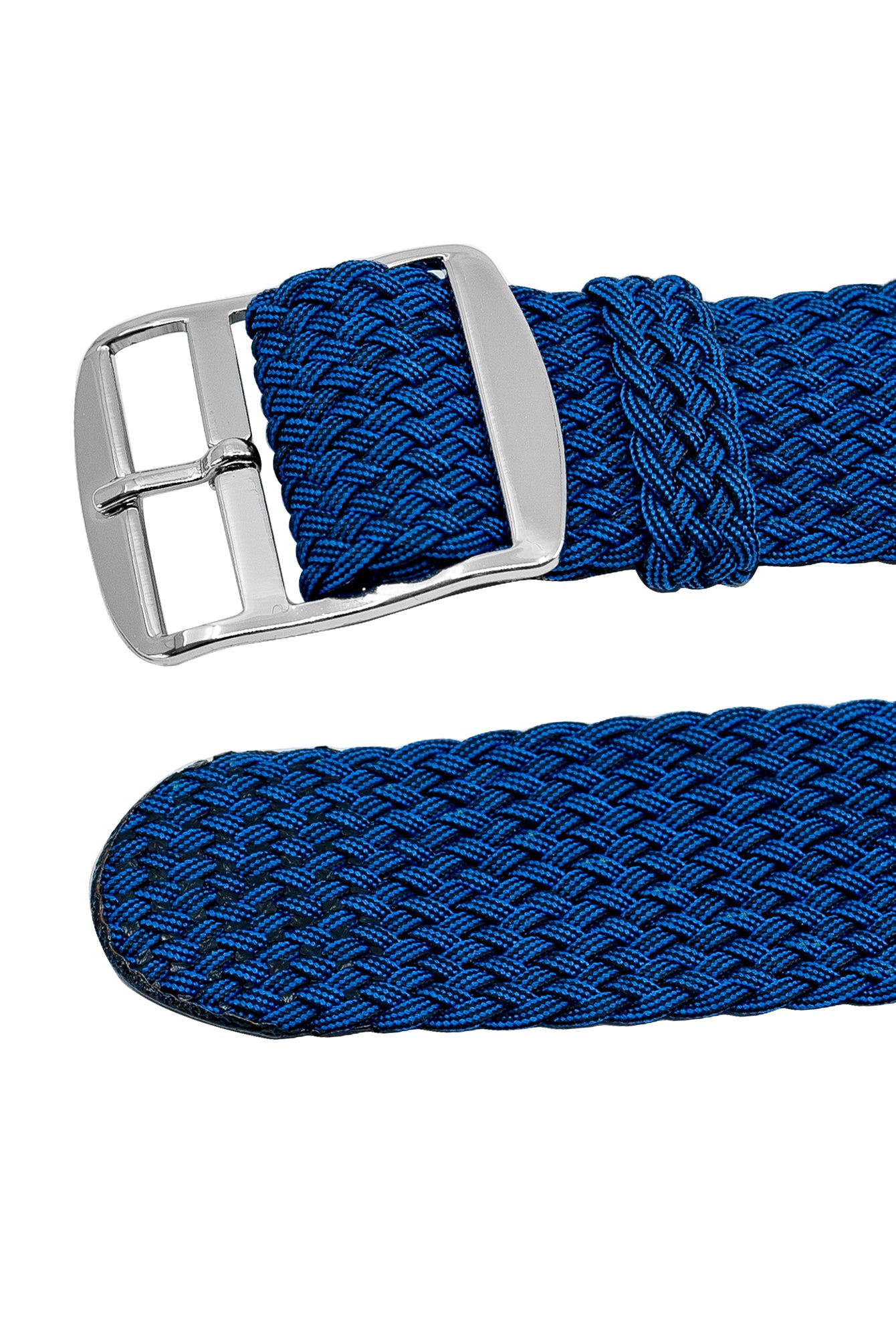 PERLON Braided One Piece Watch Strap & Buckle in BLUE