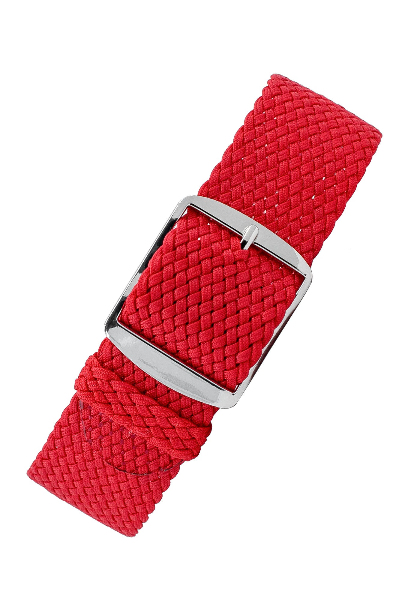 PERLON Braided One Piece Watch Strap & Buckle in RED