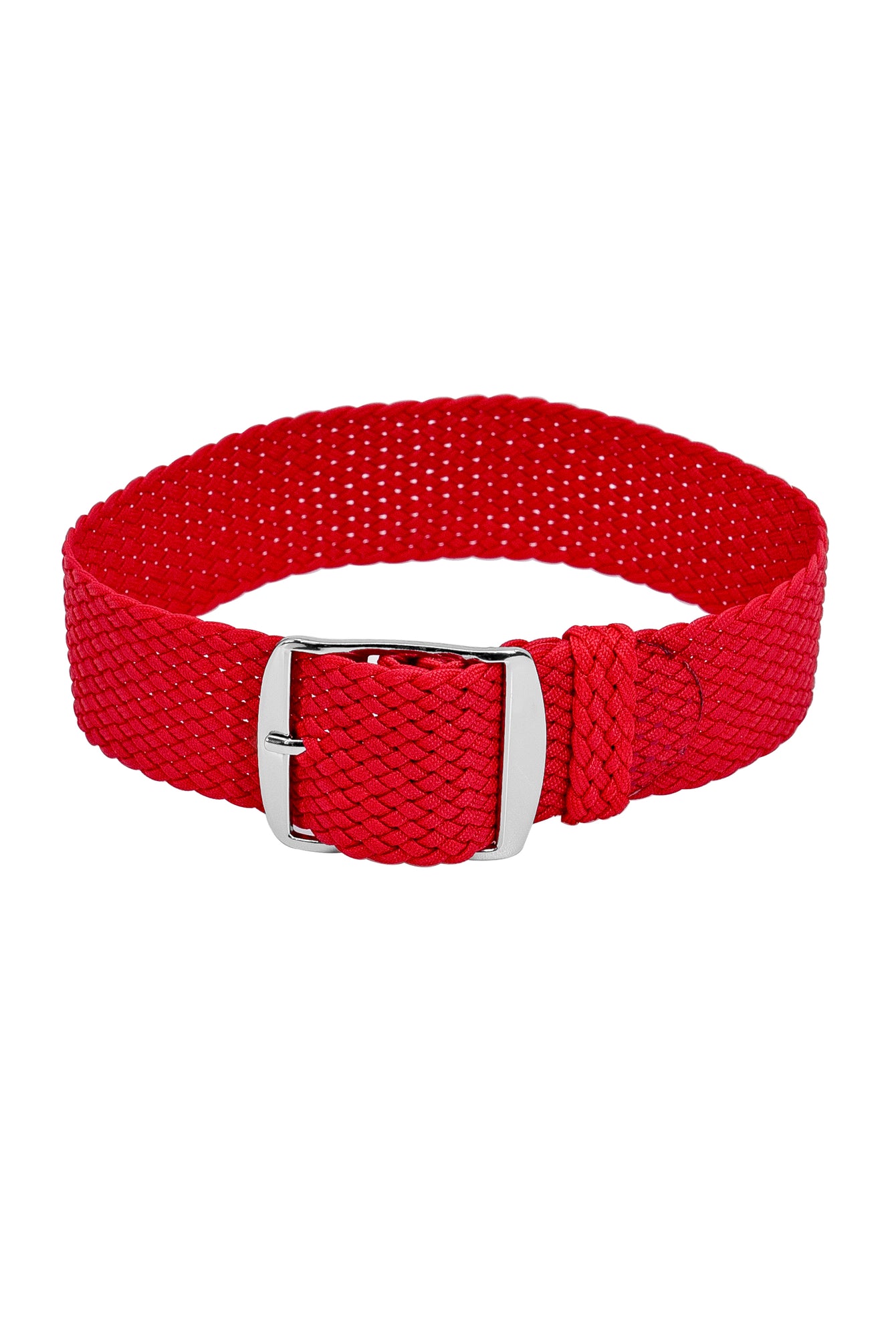 PERLON Braided One Piece Watch Strap & Buckle in RED