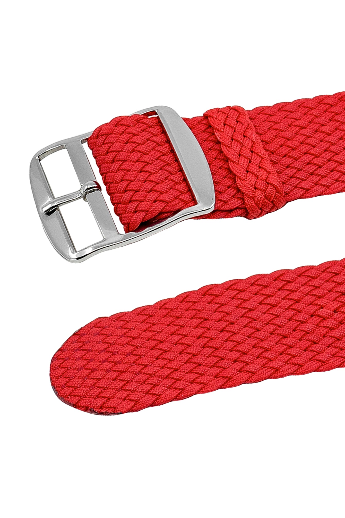 PERLON Braided One Piece Watch Strap & Buckle in RED