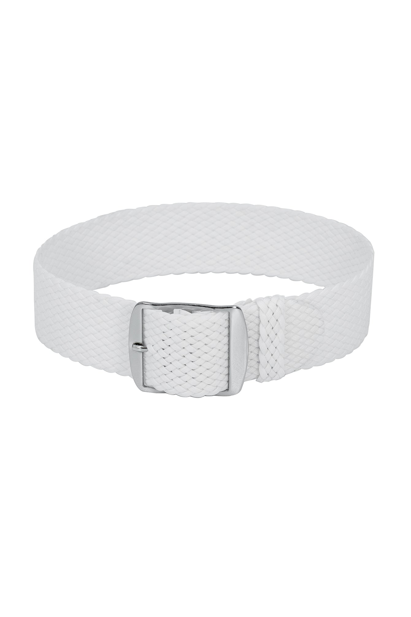 PERLON Braided One Piece Watch Strap & Buckle in WHITE