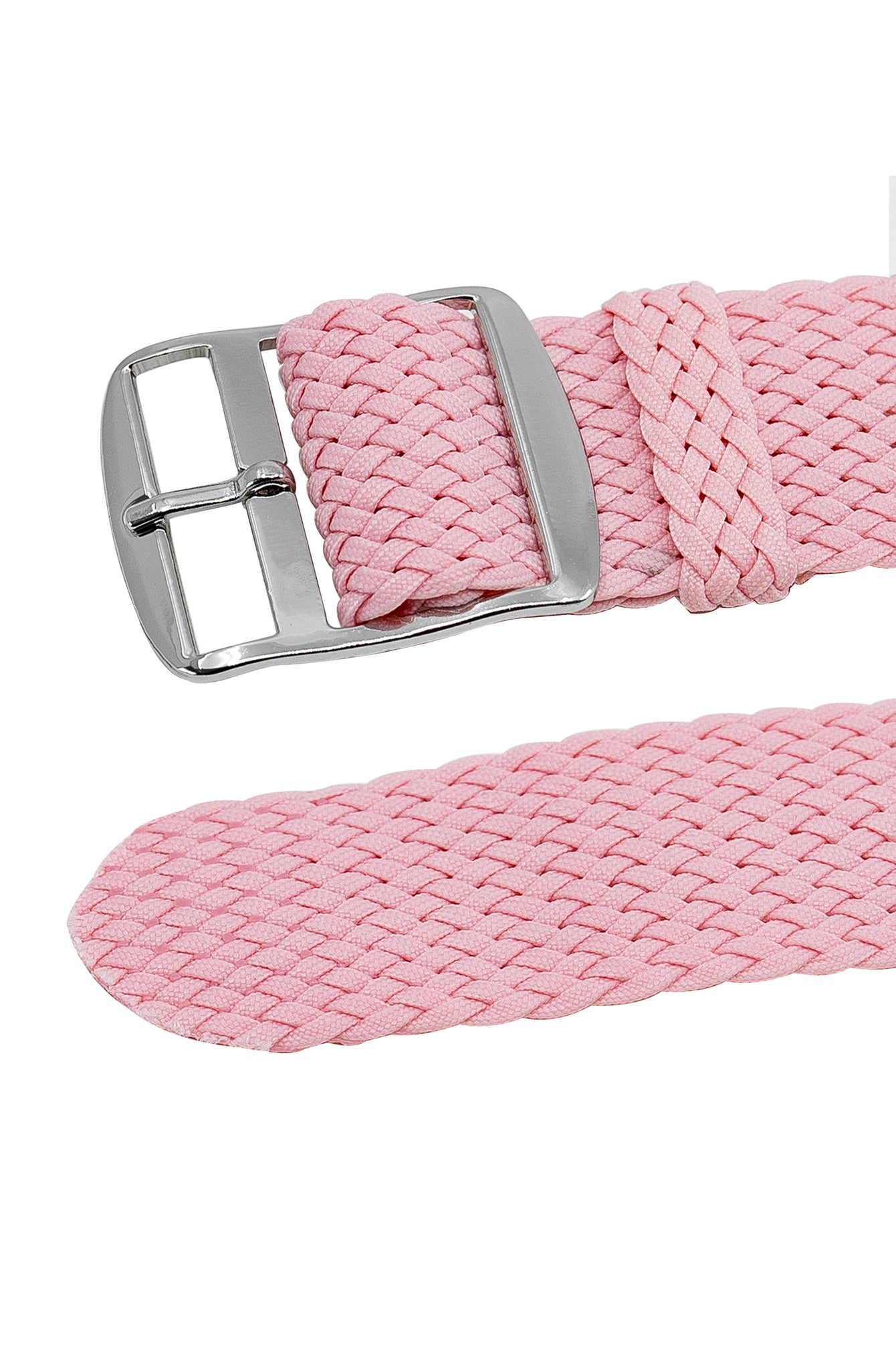 PERLON Braided One Piece Watch Strap & Buckle in ROSA PINK