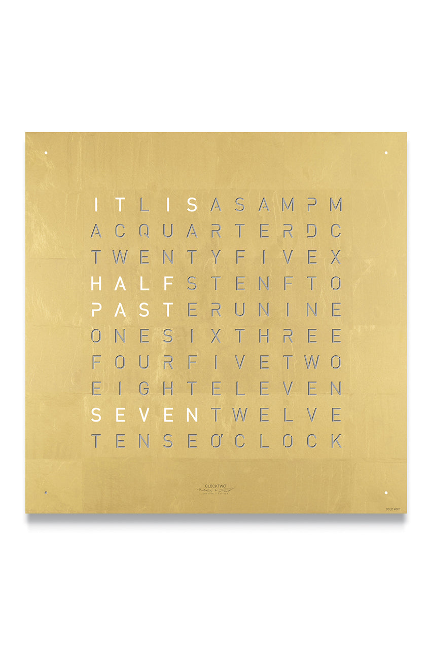 Gold Wall Clock | QlockTwo Creator's Edition | WatchObsession