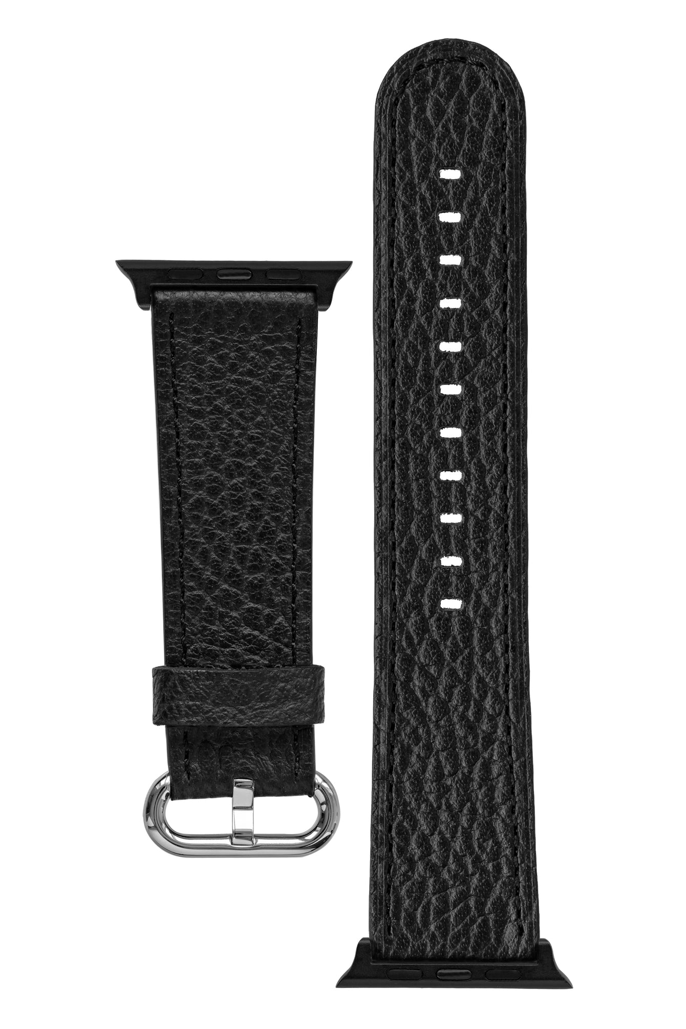 RIOS1931 CONNECT Buffalo Leather Watch Strap for 42 / 44 / 45mm / Ultra Apple Watch in BLACK