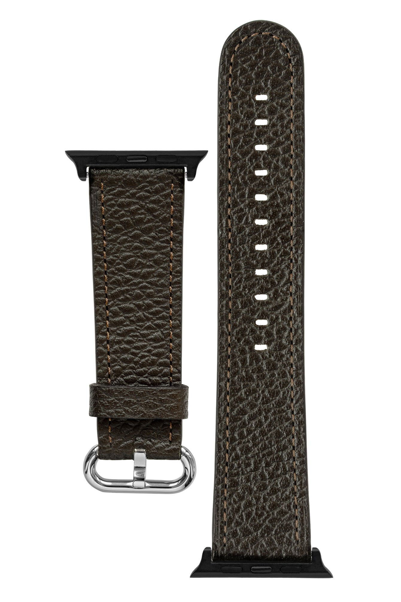 RIOS1931 CONNECT Buffalo Leather Watch Strap for 42 / 44 / 45mm / Ultra Apple Watch in MOCHA