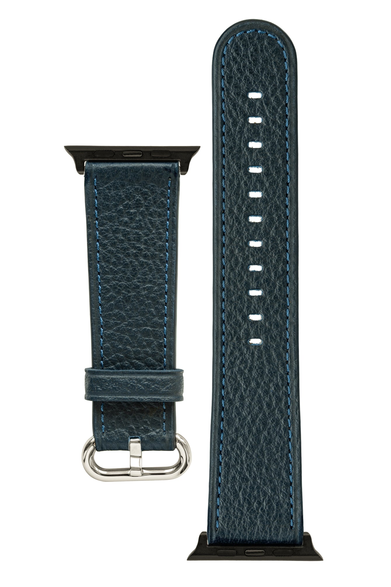 RIOS1931 CONNECT Buffalo Leather Watch Strap for 42 / 44 / 45mm / Ultra Apple Watch in OCEAN BLUE