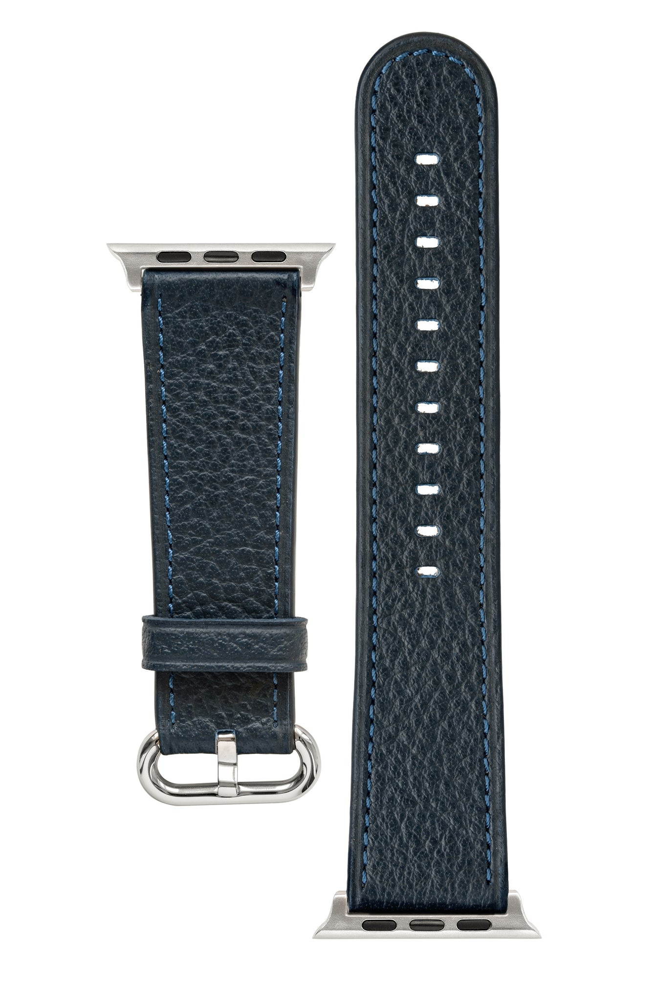 RIOS1931 CONNECT Buffalo Leather Watch Strap for 42 / 44 / 45mm / Ultra Apple Watch in OCEAN BLUE