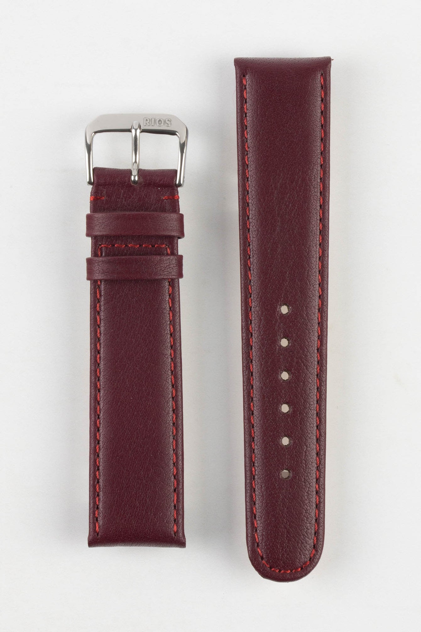 RIOS1931 ARIZONA Genuine Saddle Leather Hook-On Watch Strap in BURGUNDY