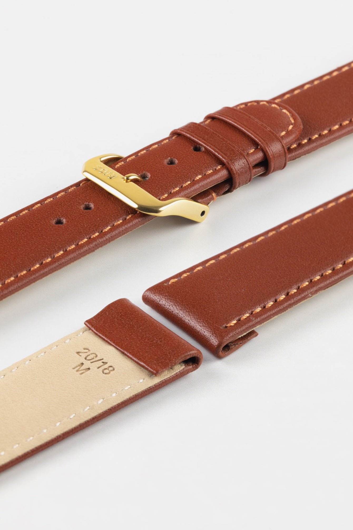 RIOS1931 ARIZONA Genuine Saddle Leather Hook-On Watch Strap in COGNAC