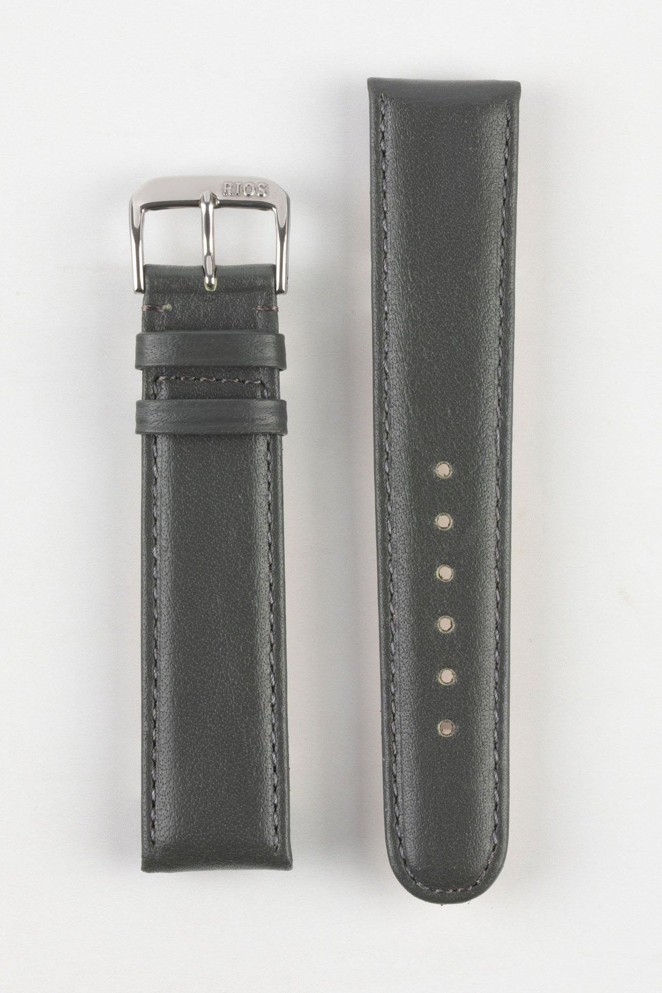 RIOS1931 ARIZONA Genuine Saddle Leather Hook-On Watch Strap in STONE GREY