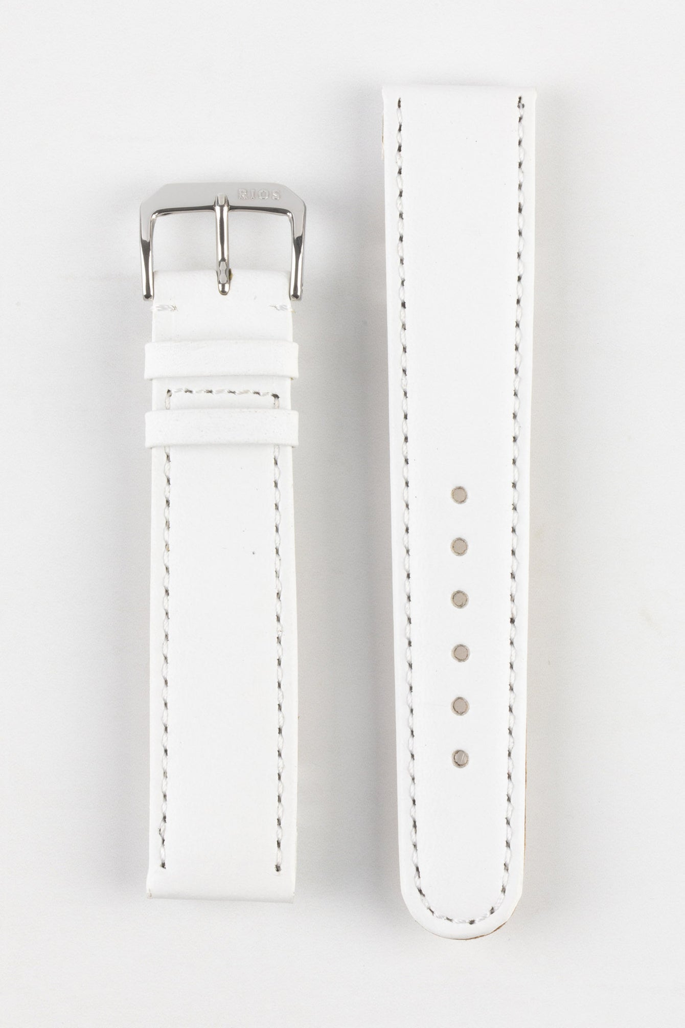 RIOS1931 ARIZONA Genuine Saddle Leather Hook-On Watch Strap in WHITE