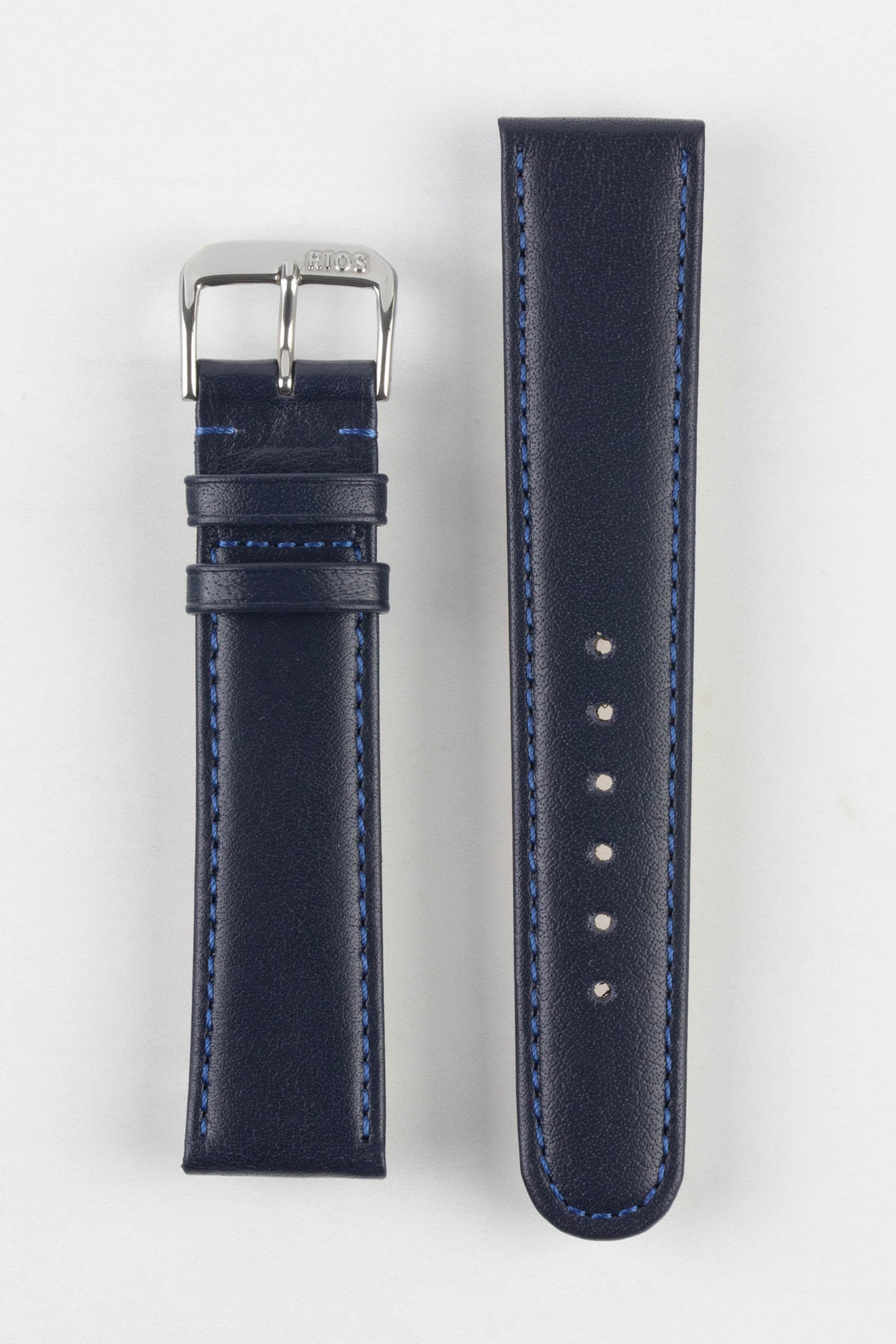 blue leather watch strap