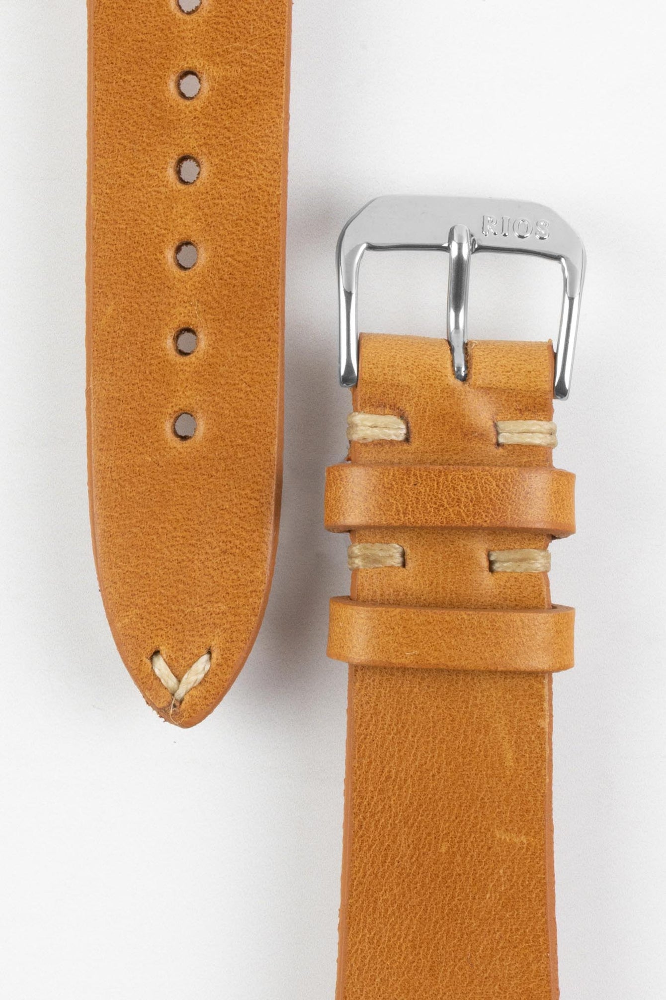 RIOS1931 BEDFORD Genuine Vintage Leather Watch Strap in HONEY