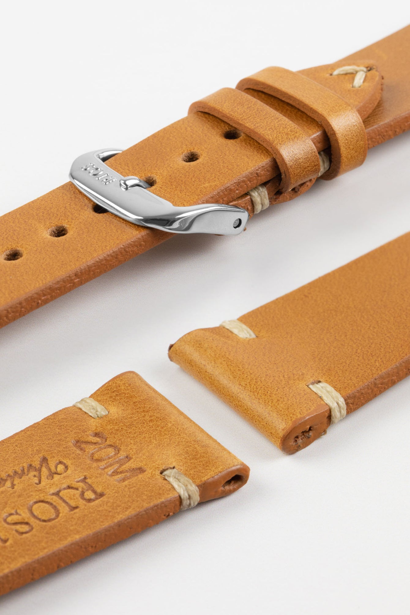 RIOS1931 BEDFORD Genuine Vintage Leather Watch Strap in HONEY