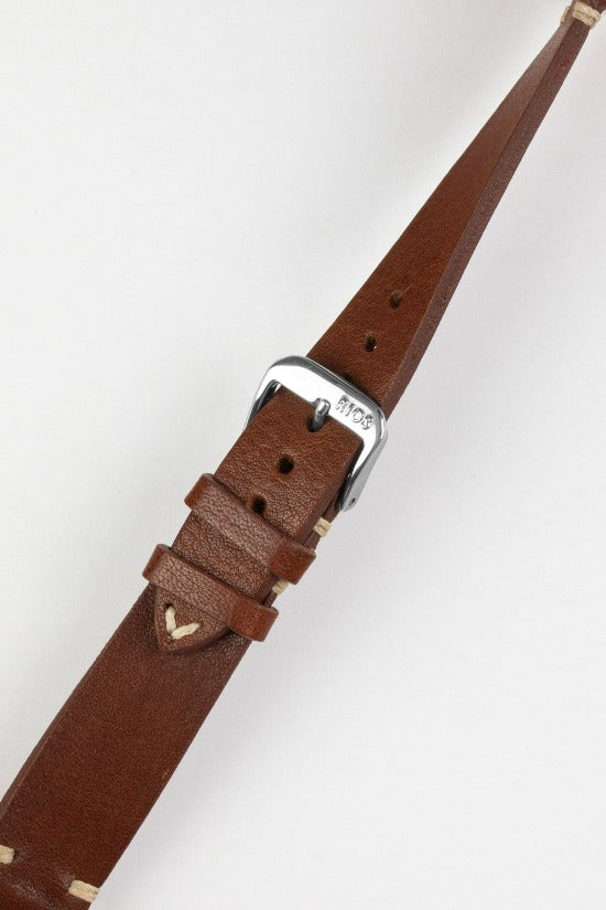 RIOS1931 BEDFORD Genuine Vintage Leather Watch Strap in MAHOGANY