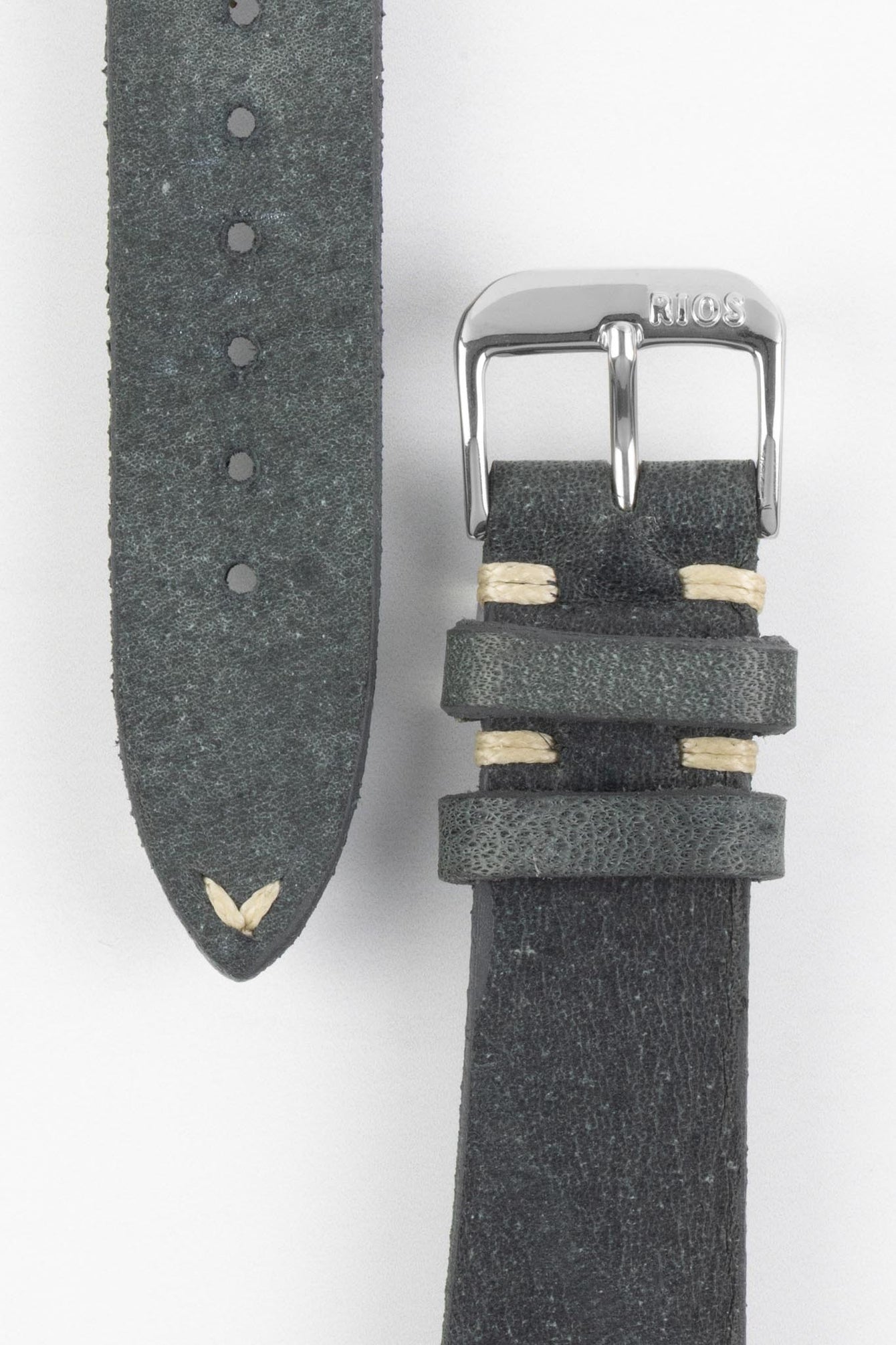 grey leather watch strap 