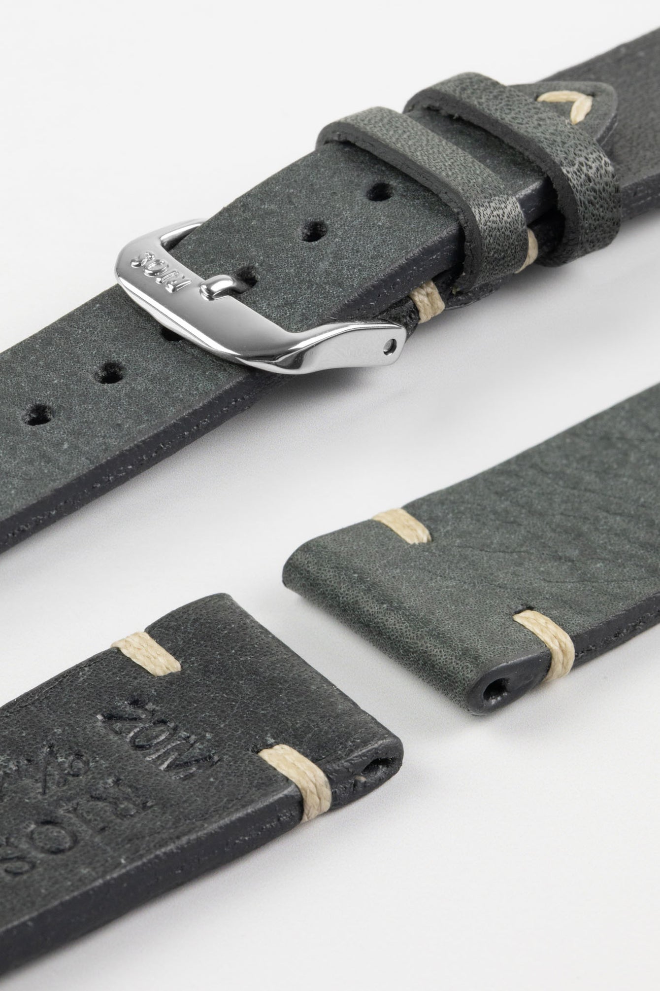 grey leather watch strap 