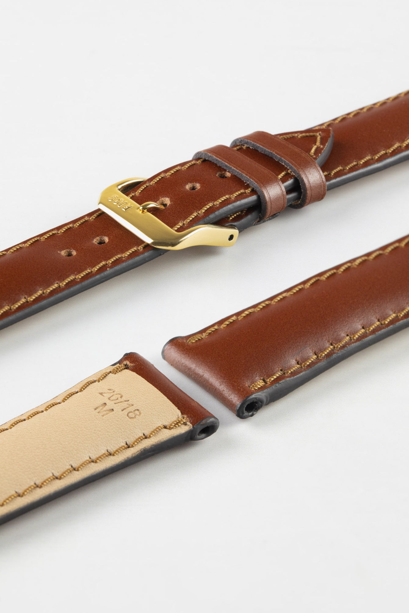 RIOS1931 CHICAGO Shell Cordovan Leather Watch Strap in COGNAC