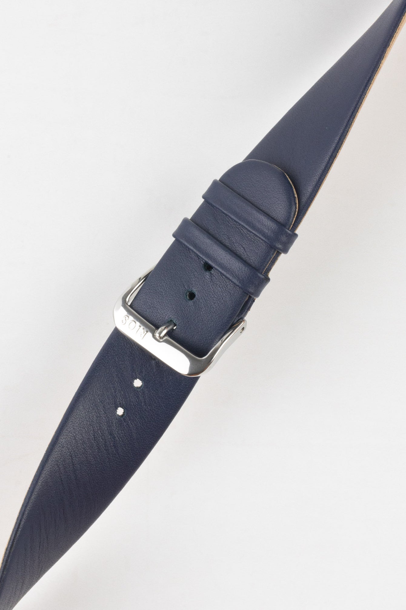 RIOS1931 CLASSIC Low-Profile Leather Watch Strap in OCEAN BLUE