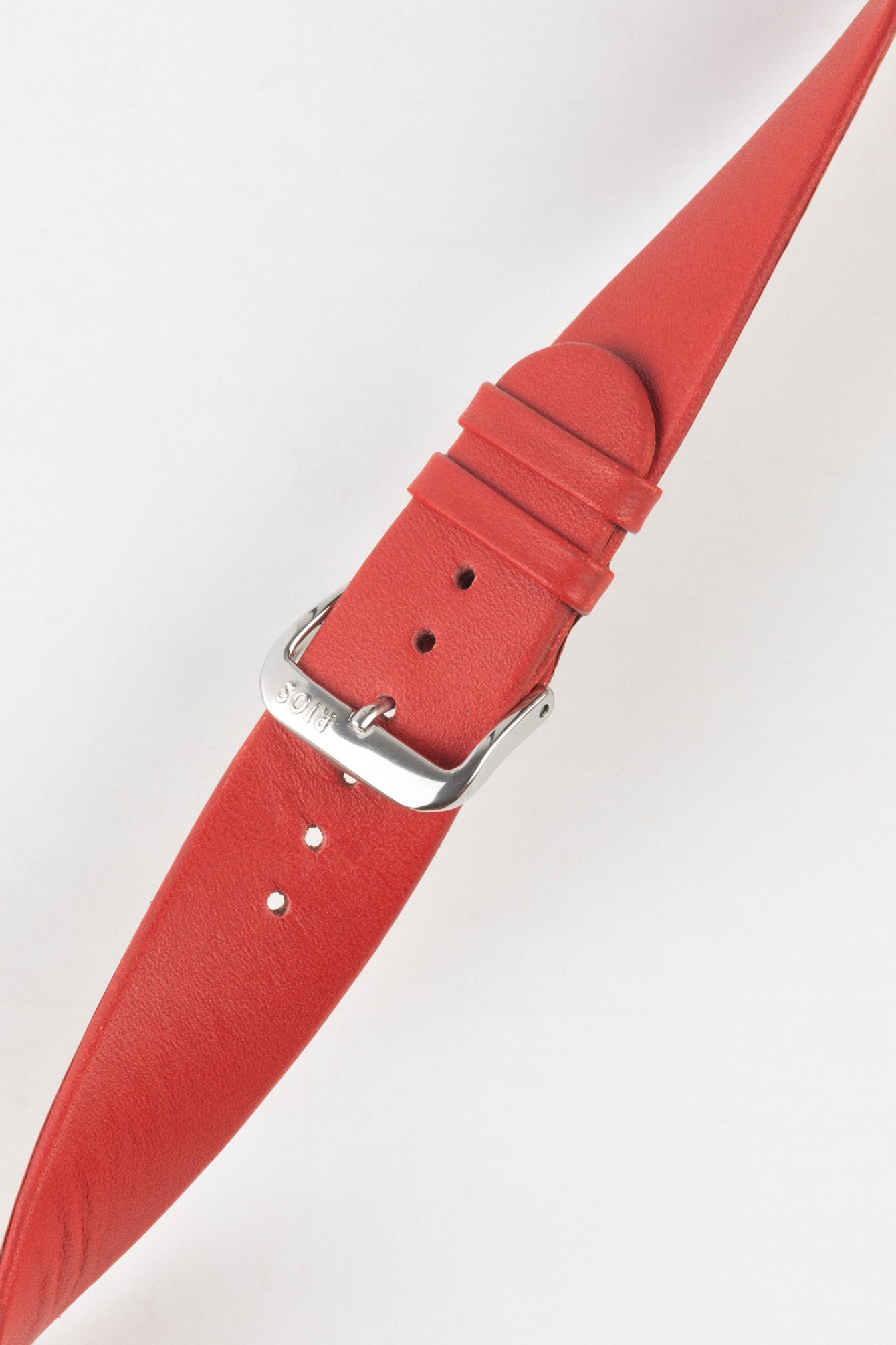 RIOS1931 CLASSIC Low-Profile Leather Watch Strap in RED