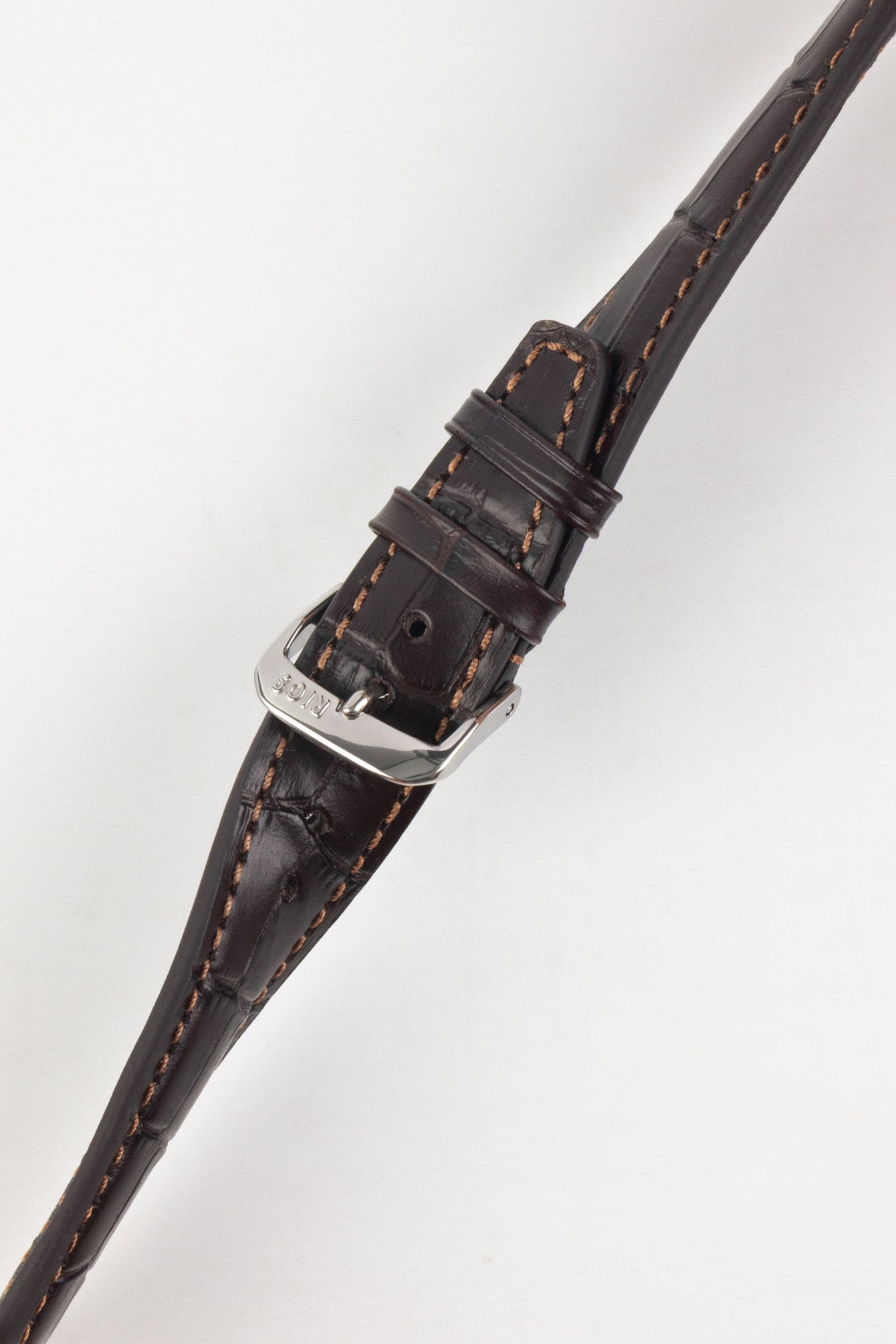 RIOS1931 DALLAS Alligator-Embossed Leather Watch Strap in MOCHA