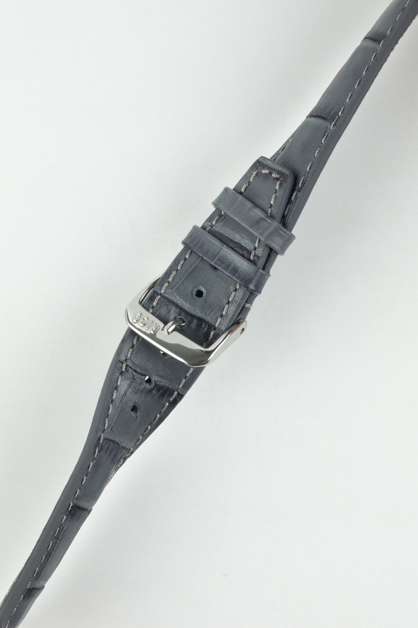 RIOS1931 DALLAS Alligator-Embossed Leather Watch Strap in STONE GREY