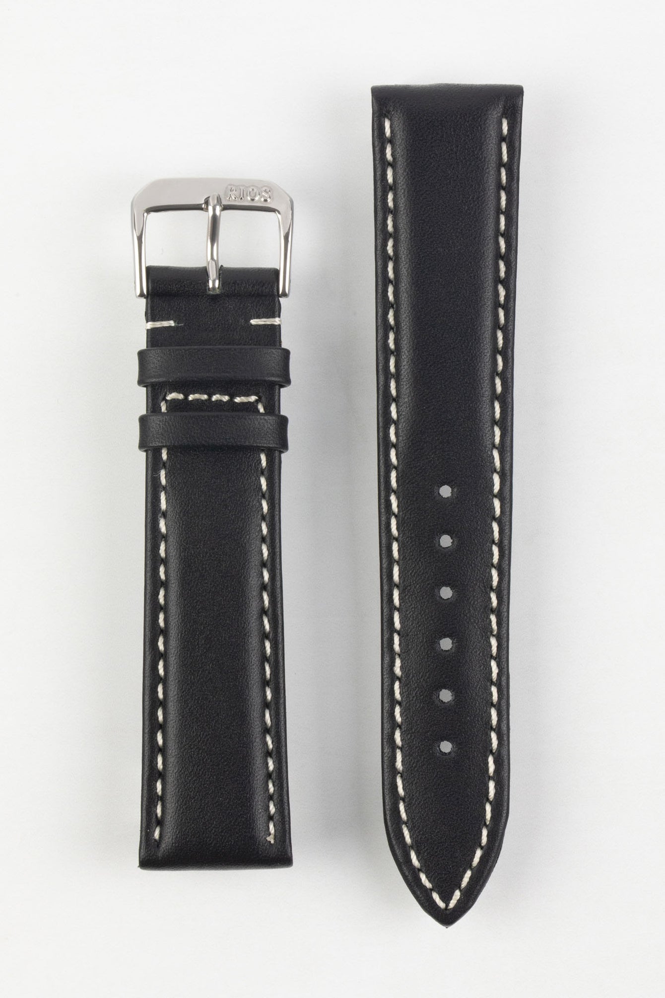 RIOS1931 DEEP SEA Hydrophobic Leather Watch Strap in BLACK