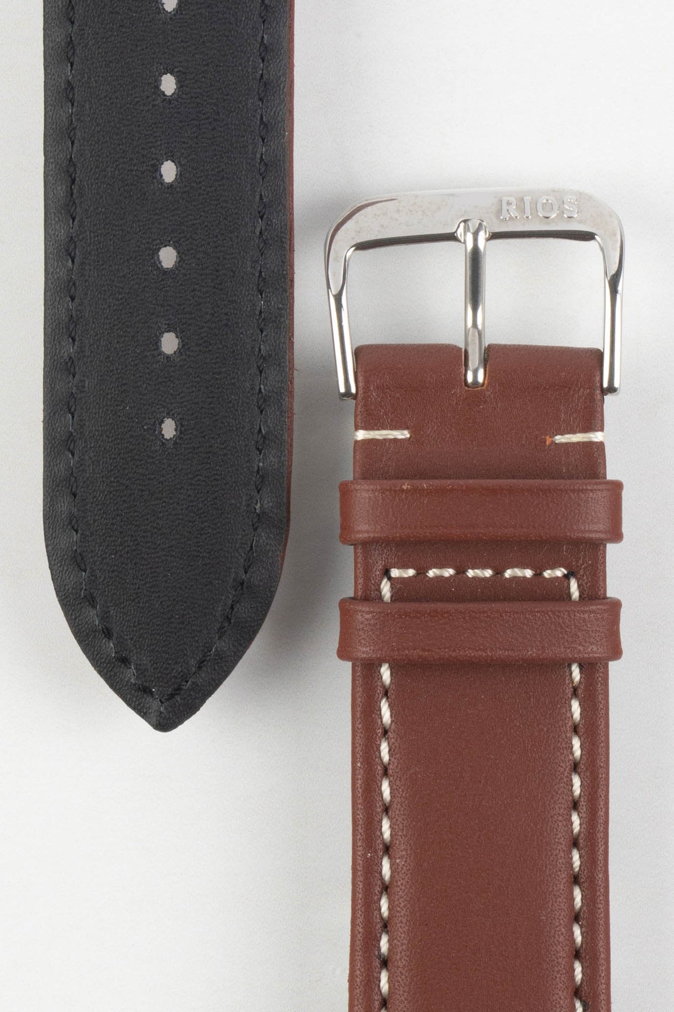 RIOS1931 DEEP SEA Hydrophobic Leather Watch Strap in MAHOGANY