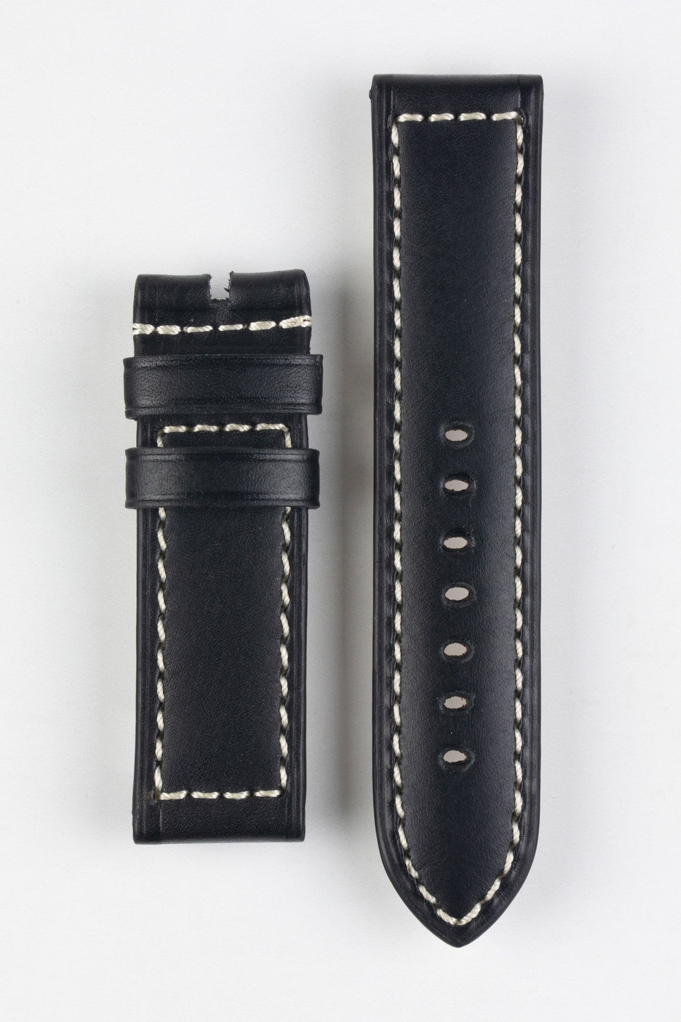 RIOS1931 FIRENZE Genuine Russia Leather Watch Strap in BLACK