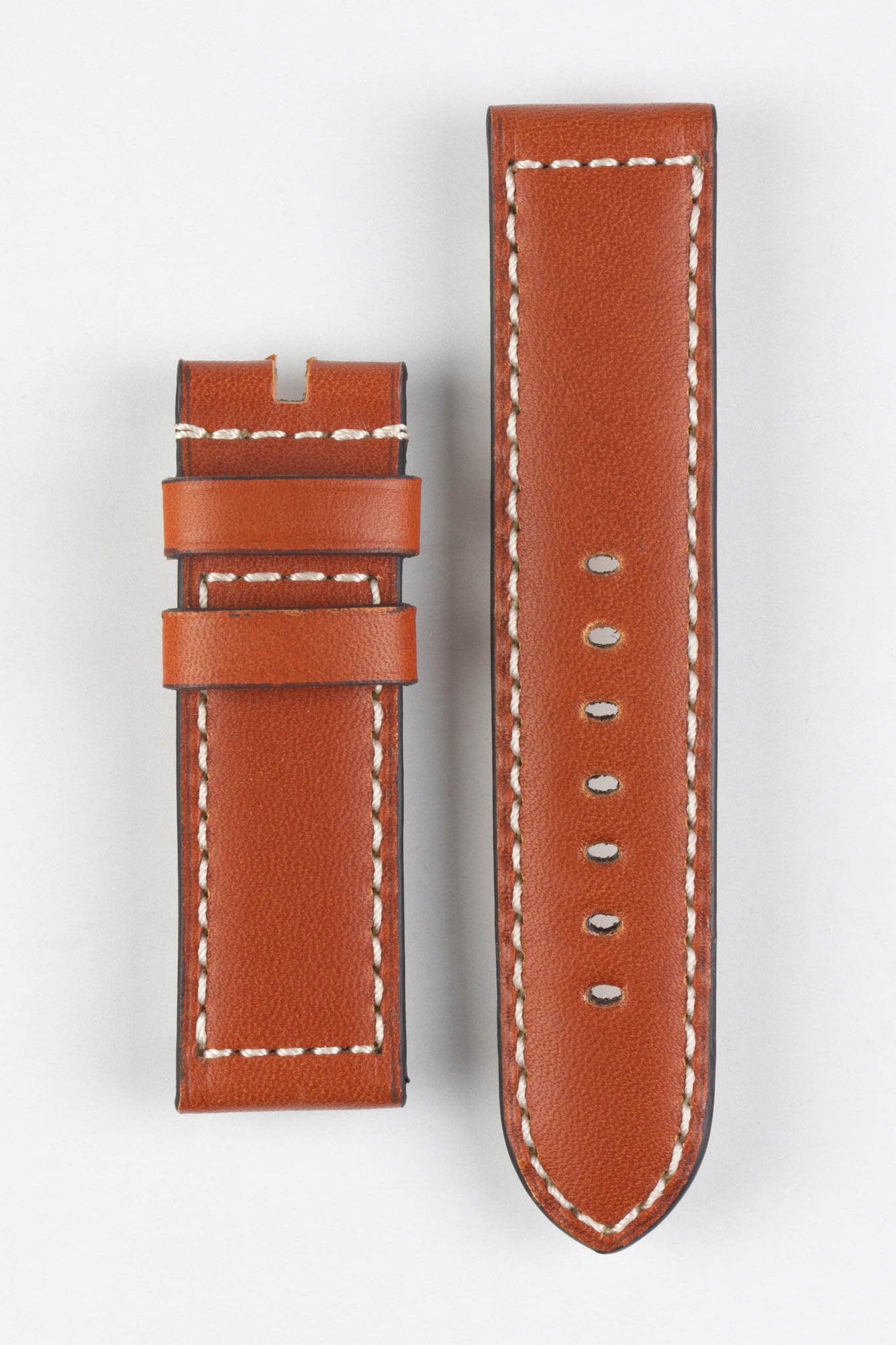 RIOS1931 FIRENZE Genuine Russia Leather Watch Strap in COGNAC