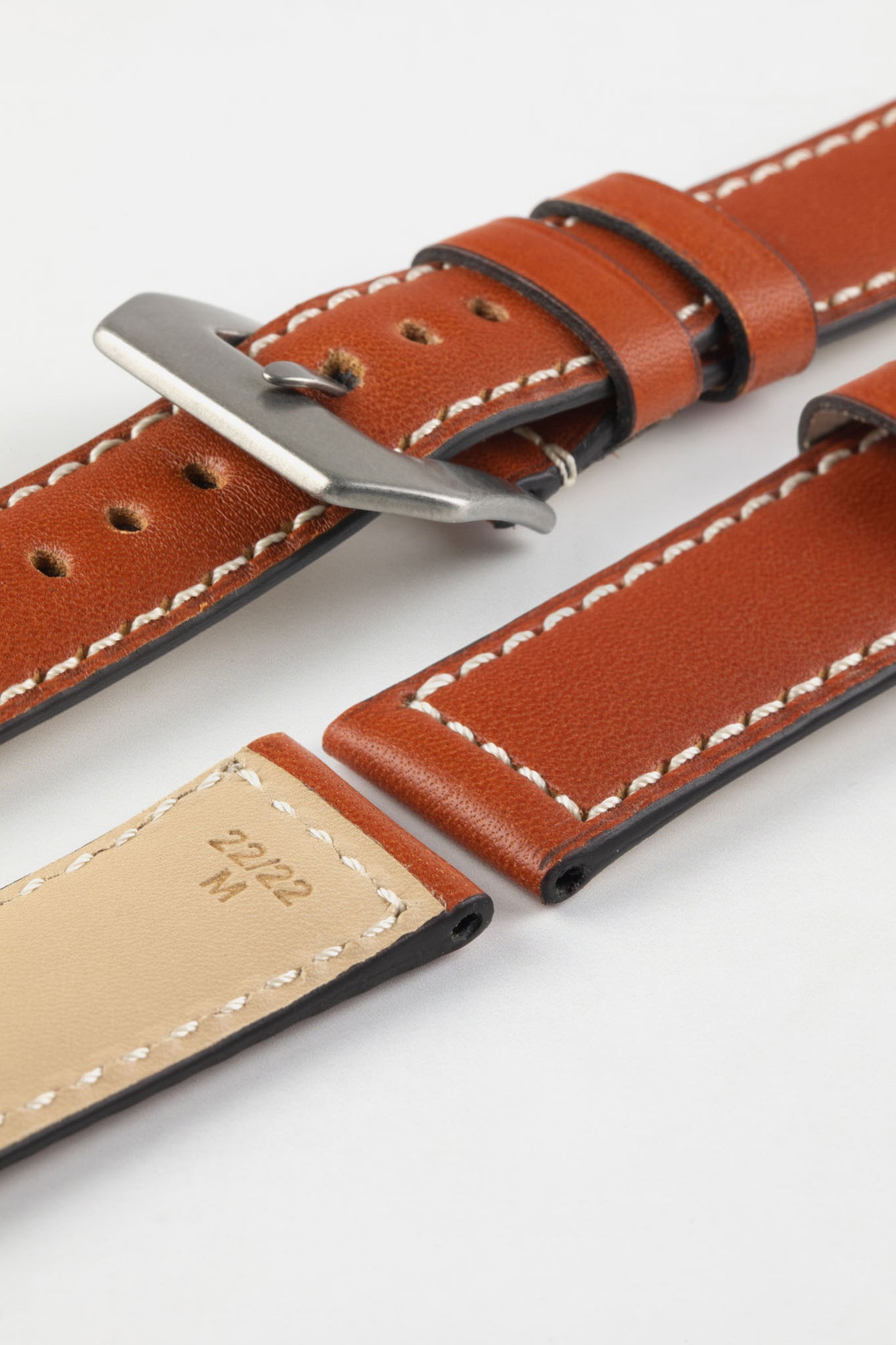 RIOS1931 FIRENZE Genuine Russia Leather Watch Strap in COGNAC