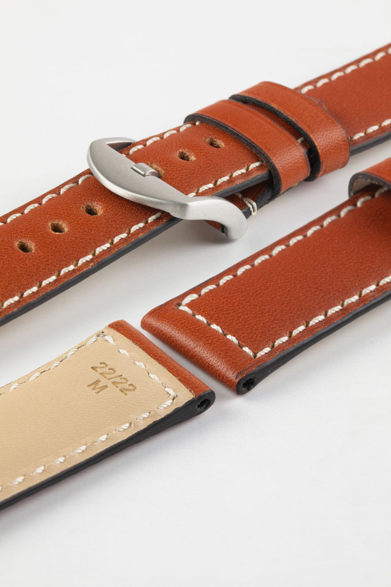 RIOS1931 FIRENZE Genuine Russia Leather Watch Strap in COGNAC