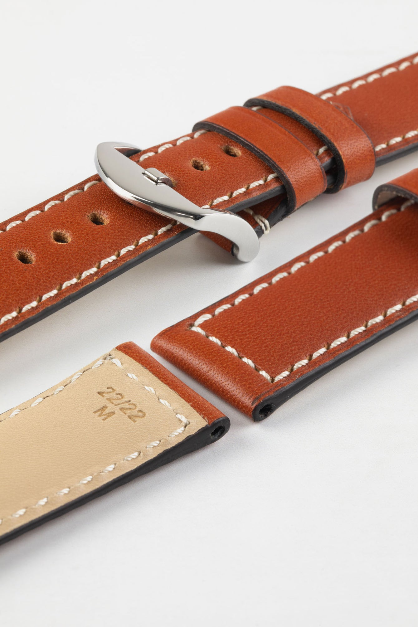 RIOS1931 FIRENZE Genuine Russia Leather Watch Strap in COGNAC