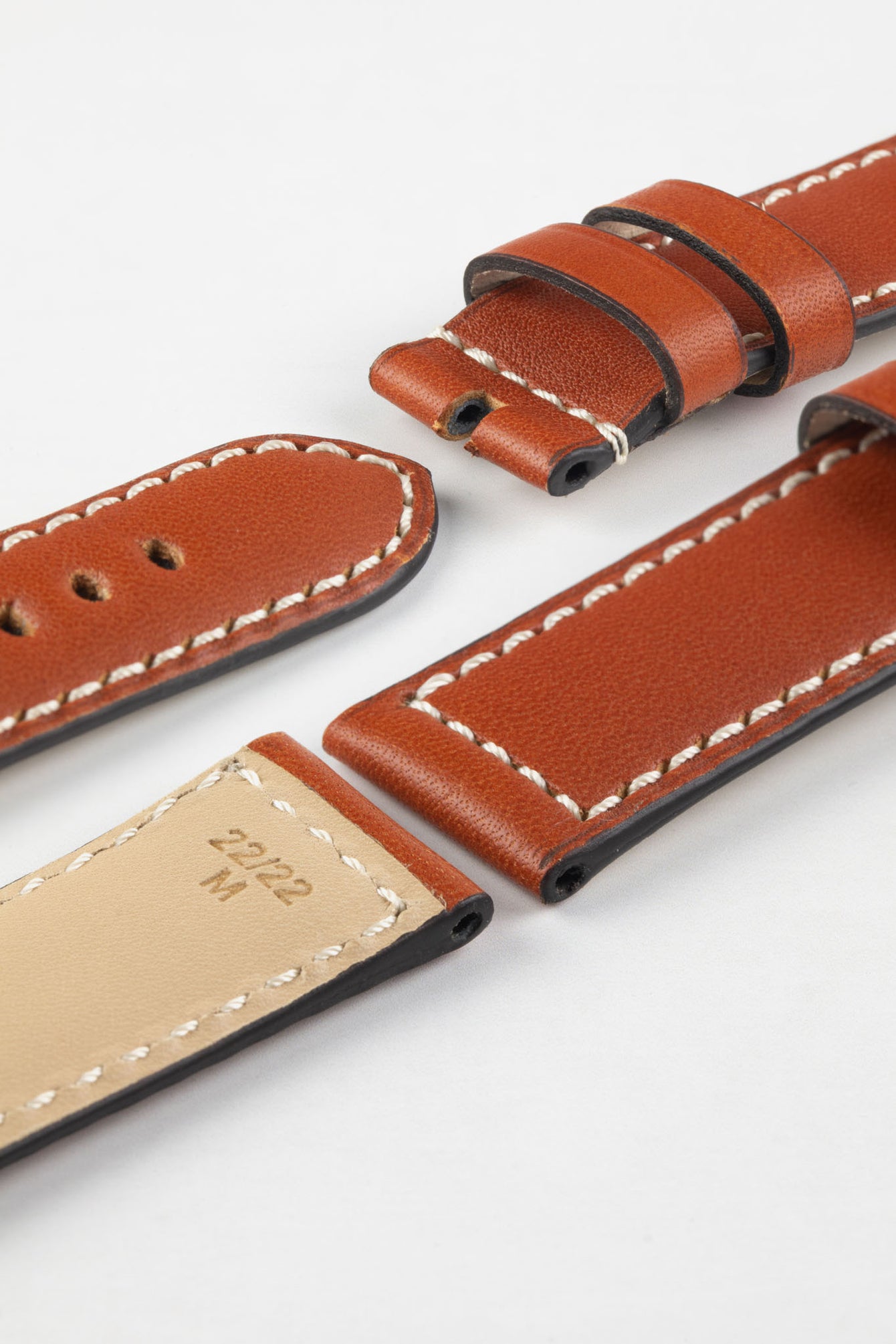 RIOS1931 FIRENZE Genuine Russia Leather Watch Strap in COGNAC