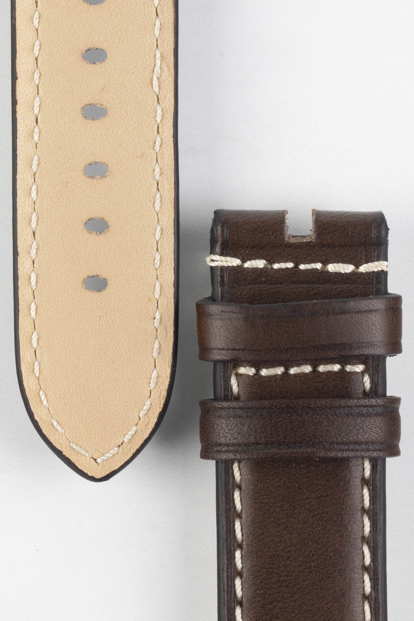 RIOS1931 FIRENZE Genuine Russia Leather Watch Strap in MOCHA