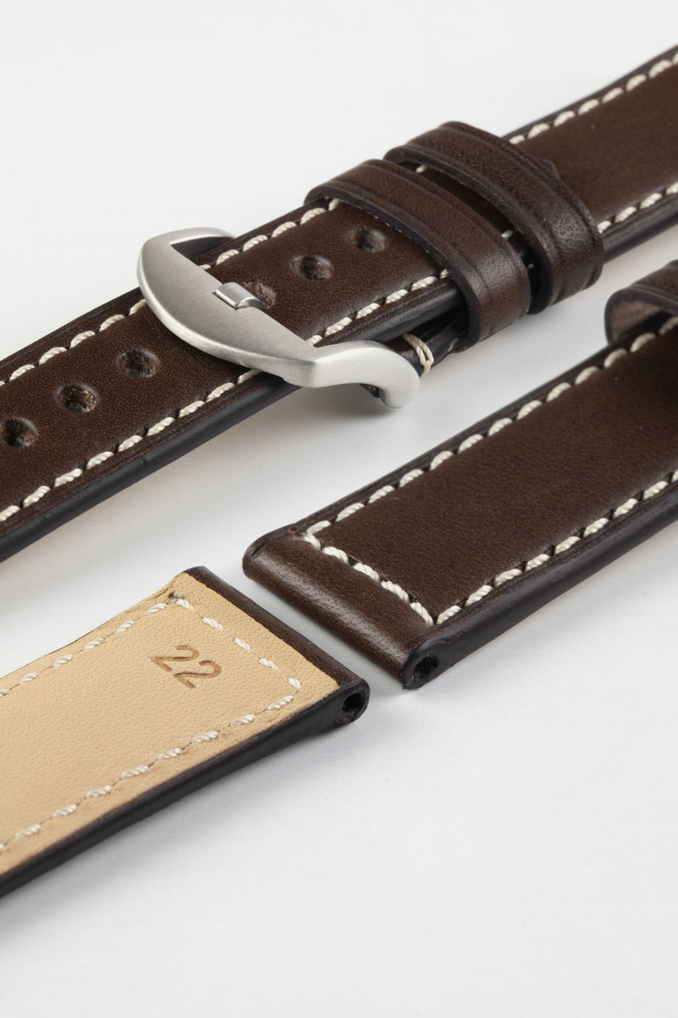 RIOS1931 FIRENZE Genuine Russia Leather Watch Strap in MOCHA