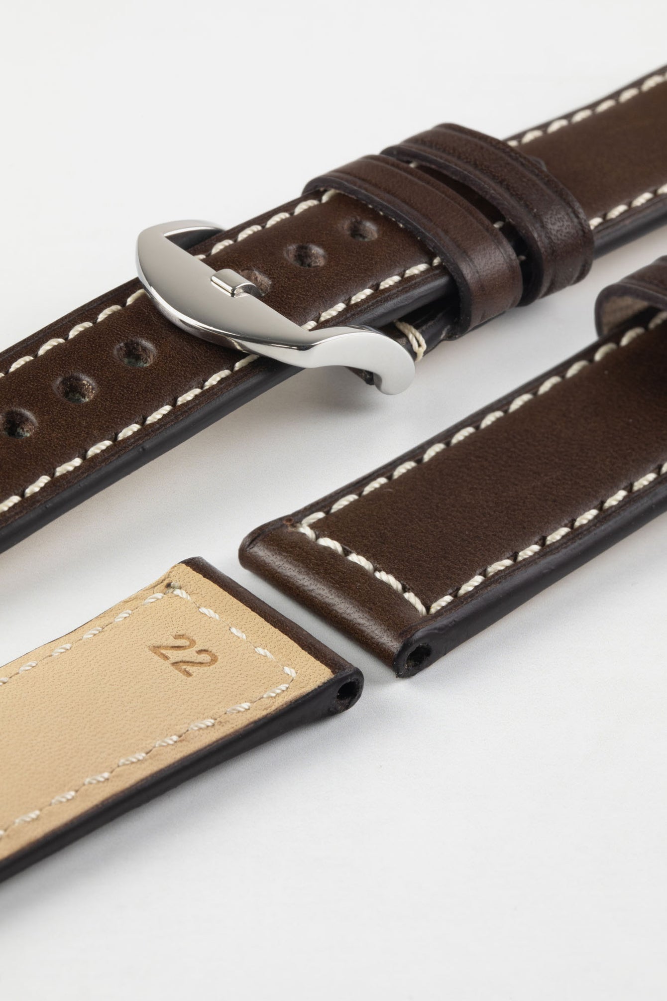 RIOS1931 FIRENZE Genuine Russia Leather Watch Strap in MOCHA