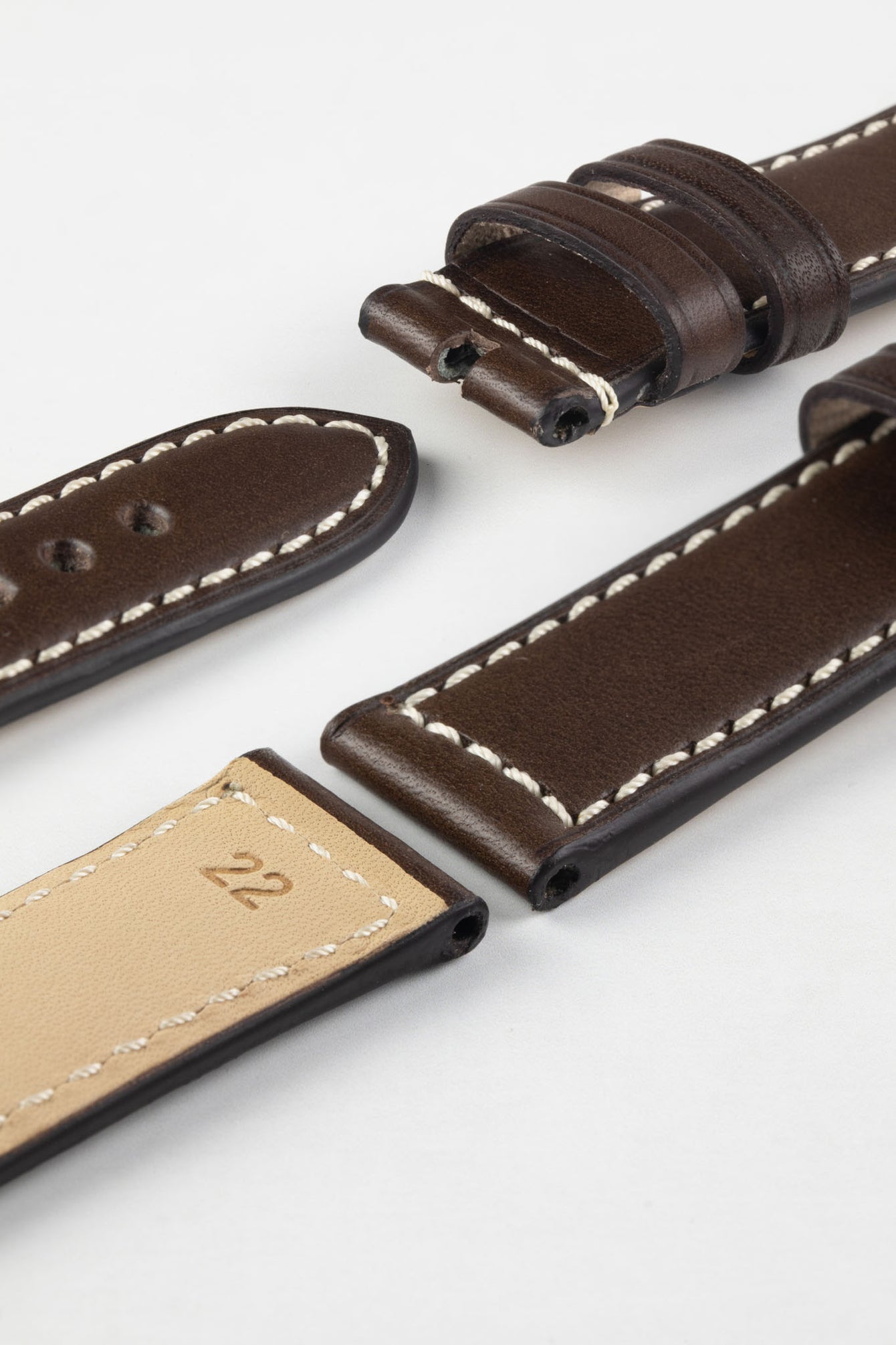 RIOS1931 FIRENZE Genuine Russia Leather Watch Strap in MOCHA