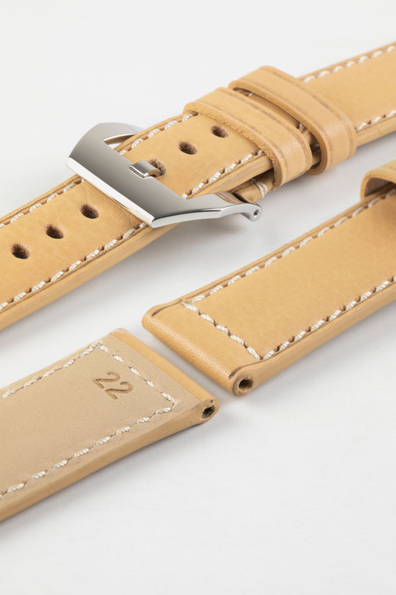 sand watch strap with stitching