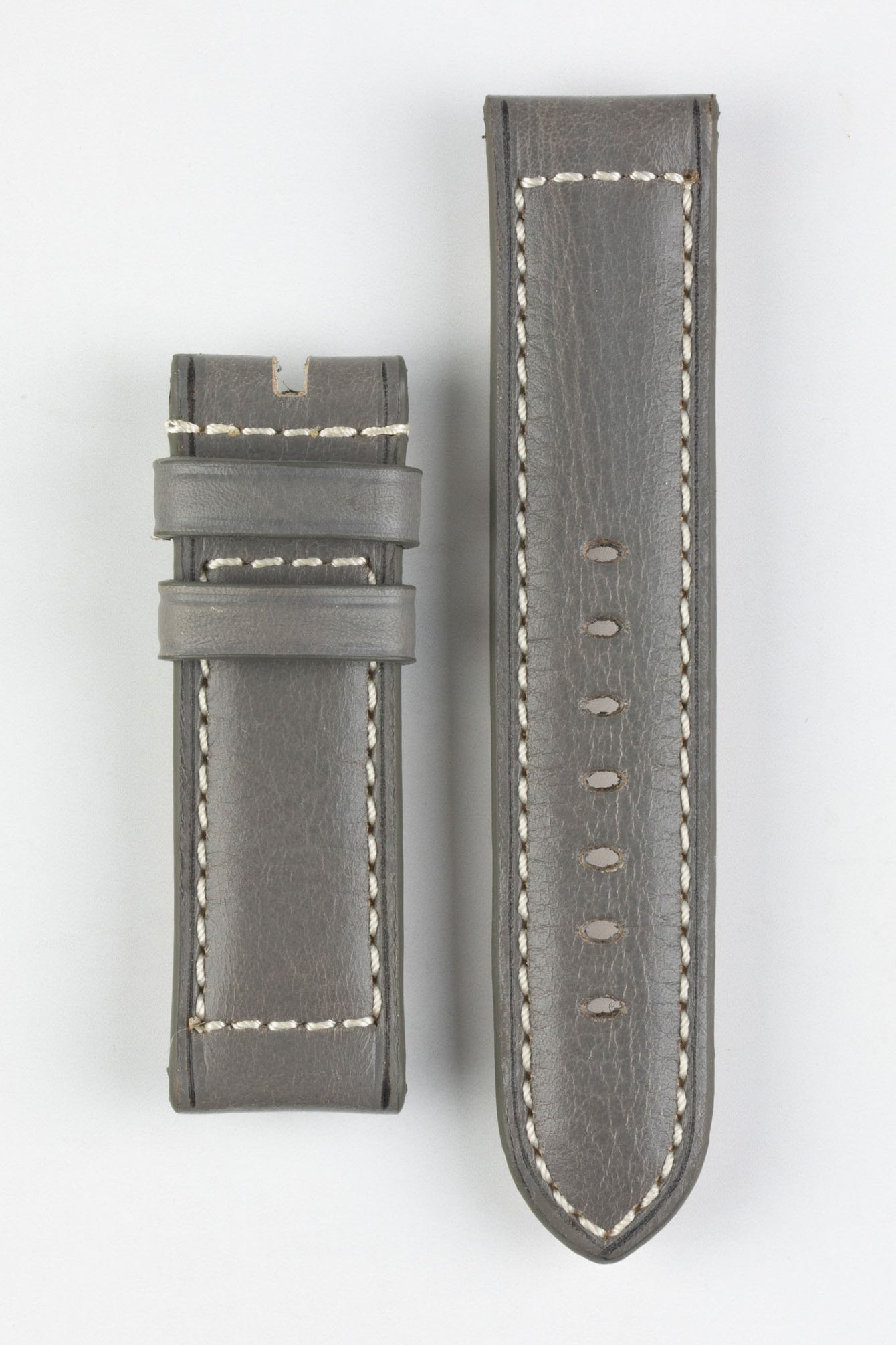 RIOS1931 FIRENZE Genuine Russia Leather Watch Strap in STONE GREY