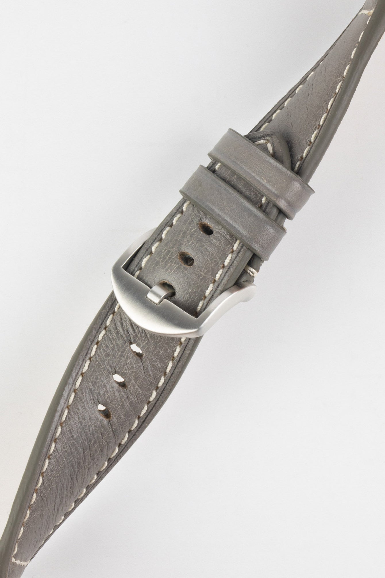 RIOS1931 FIRENZE Genuine Russia Leather Watch Strap in STONE GREY