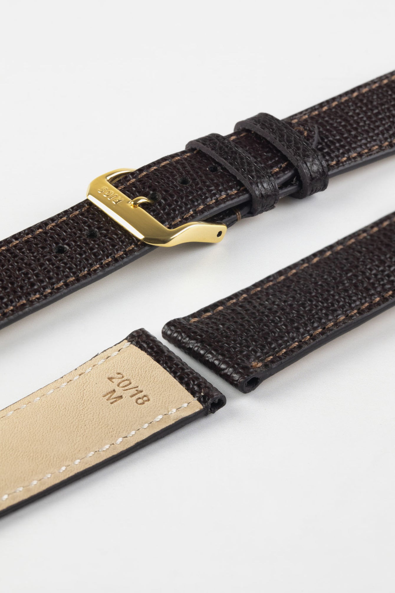 RIOS1931 FRENCH Leather Watch Strap in MOCHA